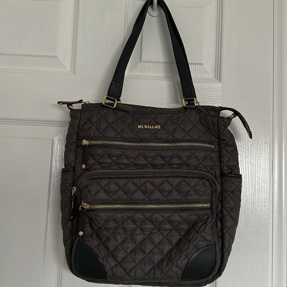 MZ Wallace Crosby Quilted Magnet Gray and Gold Tote Magnet Color - Picture 5 of 16